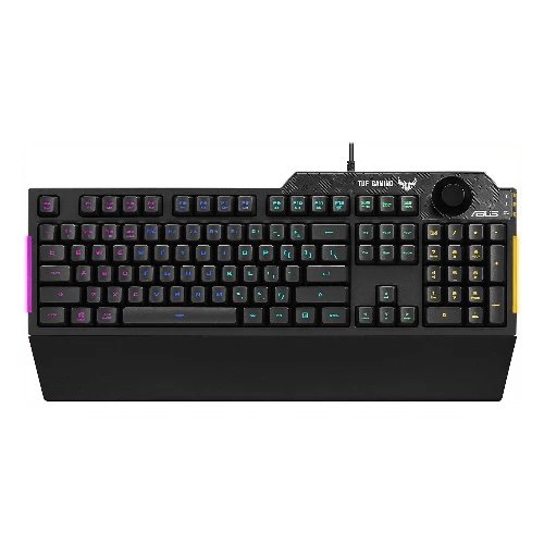 ASUS TUF Gaming K1 RGB keyboard with dedicated volume knob, spill-resistance, side light bar and Armory Crate