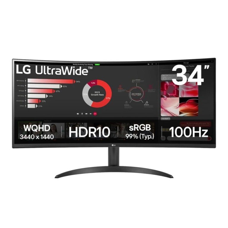 LG 34" 34WR50QK UltraWide QHD 100Hz Curved monitor